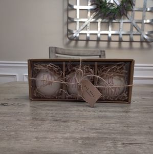 Rae Dunn Ornaments - Eat, Drink, Be Merry